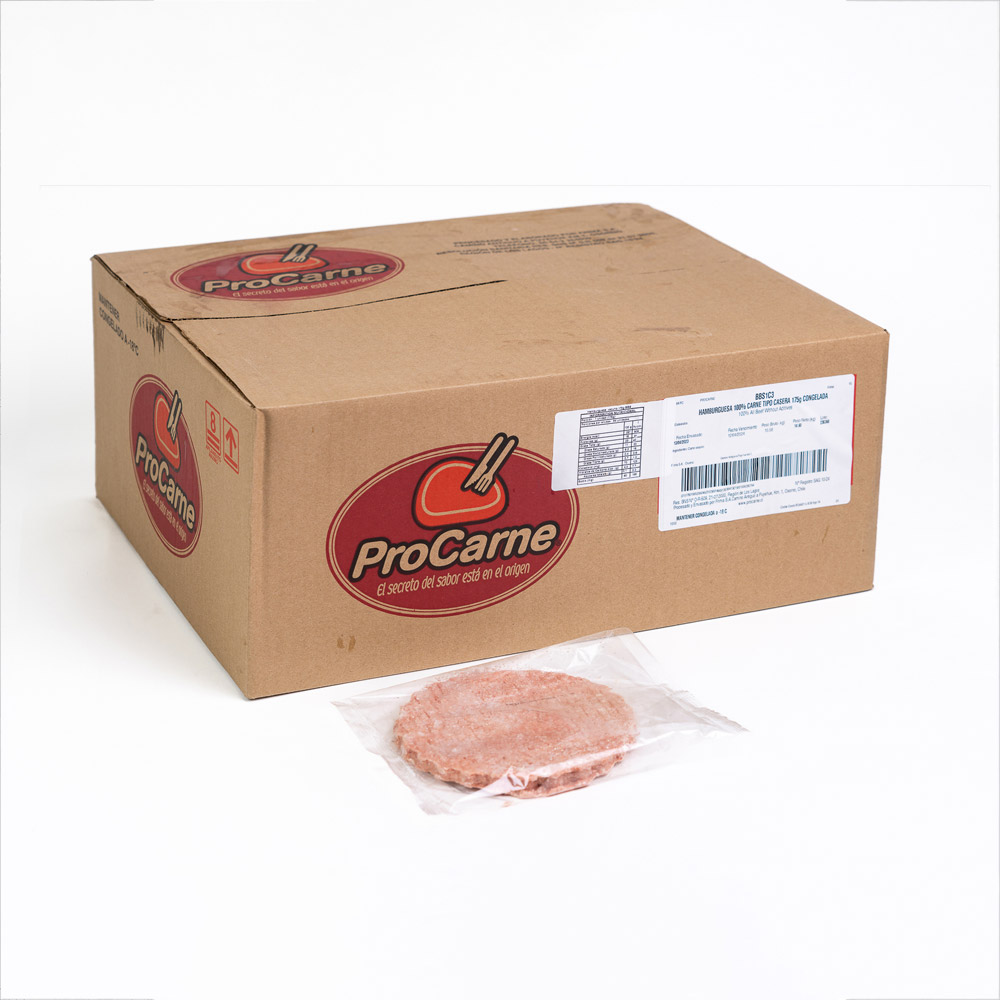 HAMBURGUESA 100% CARNE CASERA (84x175 grs)